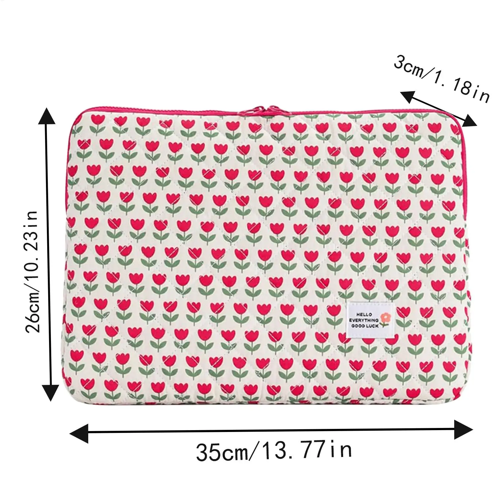 Sarung Laptop Tablet Sarung Pelindung Laptop 14 Inci Tas Wanita Cocok dengan Presisi Organizer Bunga untuk Ruang Belajar Sekolah Perjalanan