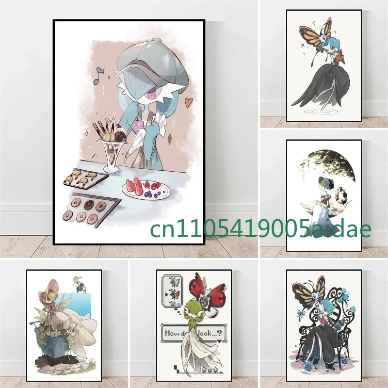 

Pokemon Cartoon Gardevoir Anime Art Picture Print Mural HD Poster Wall Home Living Room Corridor Aesthetic Canvas Decor Painting
