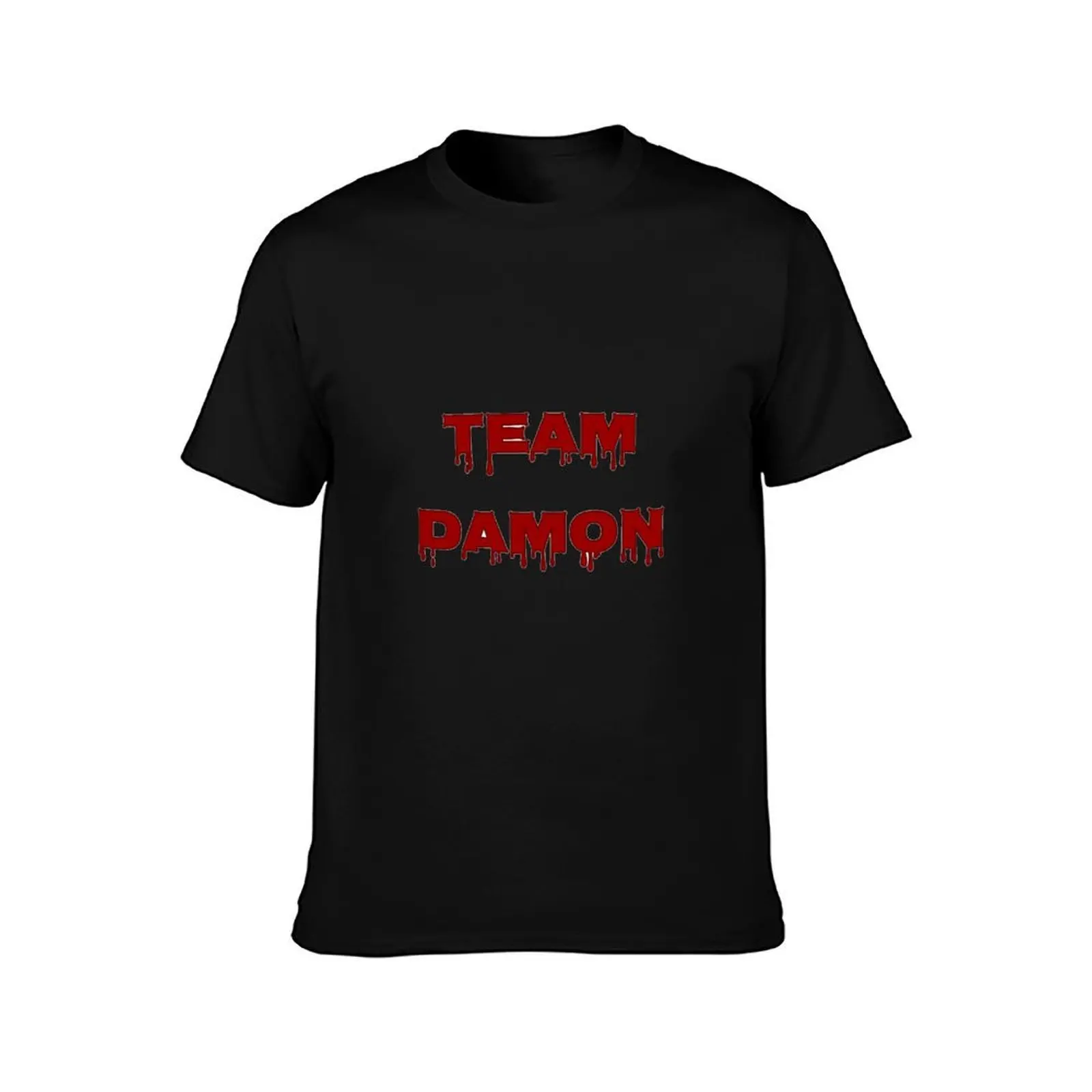 team Damon T-Shirt, Summer Casual Cotton Tee, Oversized Streetwear Tops, Vintage Graphic Print, Loose Fit Short Sleeve