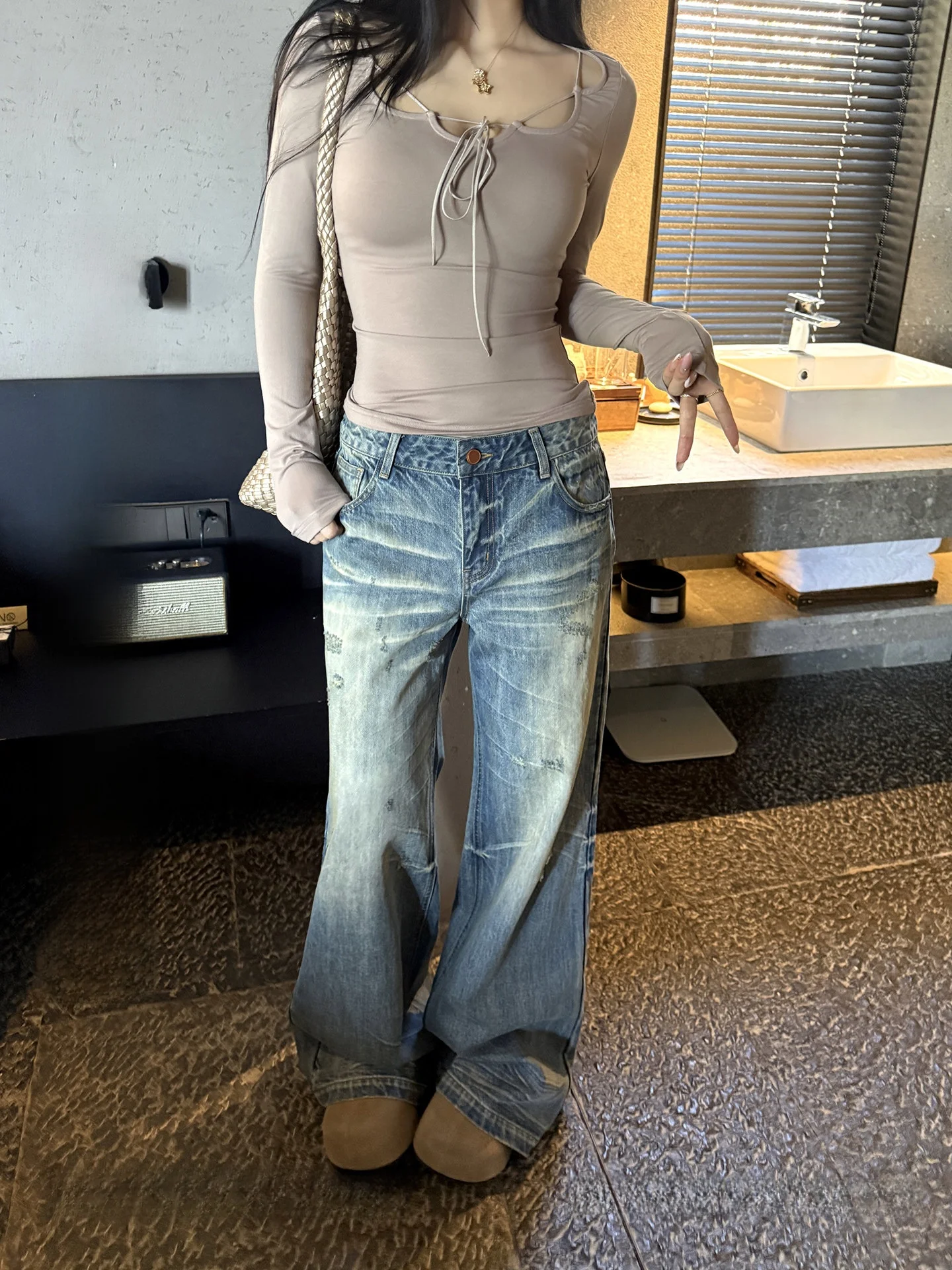 

Loose Straight Leg Jeans Women plus Size Pear ape Body Slimming Long Pants Spring 2026 New Arrival Cotton l Waist