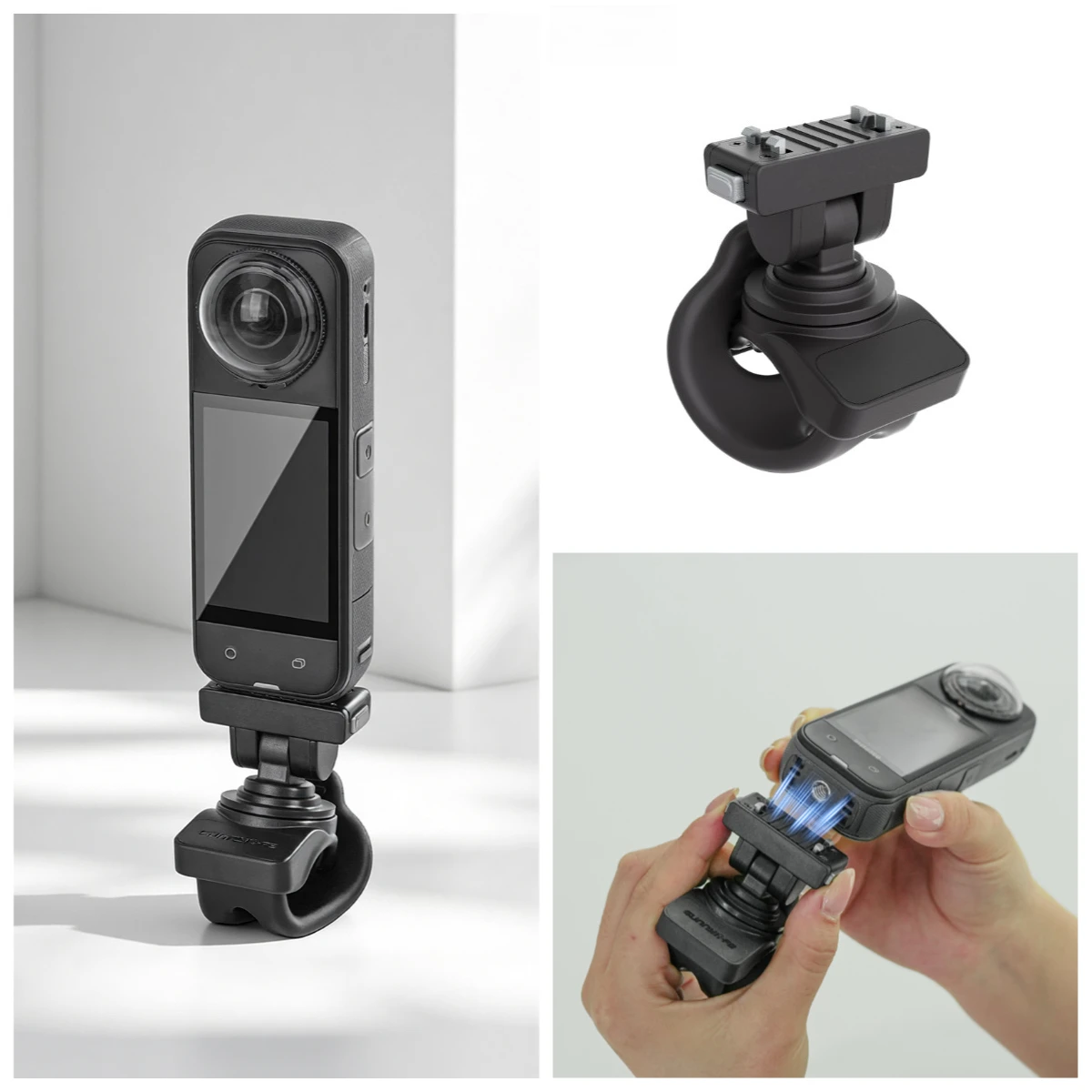 Magnetic Strap Mount for Insta360 X6/X4 Air/X5/Ace/Ace Pro 2/1 Flexible Adjustable Holder Quick Release Riding Handlebar Bracket
