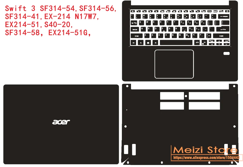 Full Body Laptop Vinyl Decal Cover Sticker Protector For Acer Swift 3 14  SF314 59 58 57 56 55 54 53 52 512 511 510 51 43 42 41