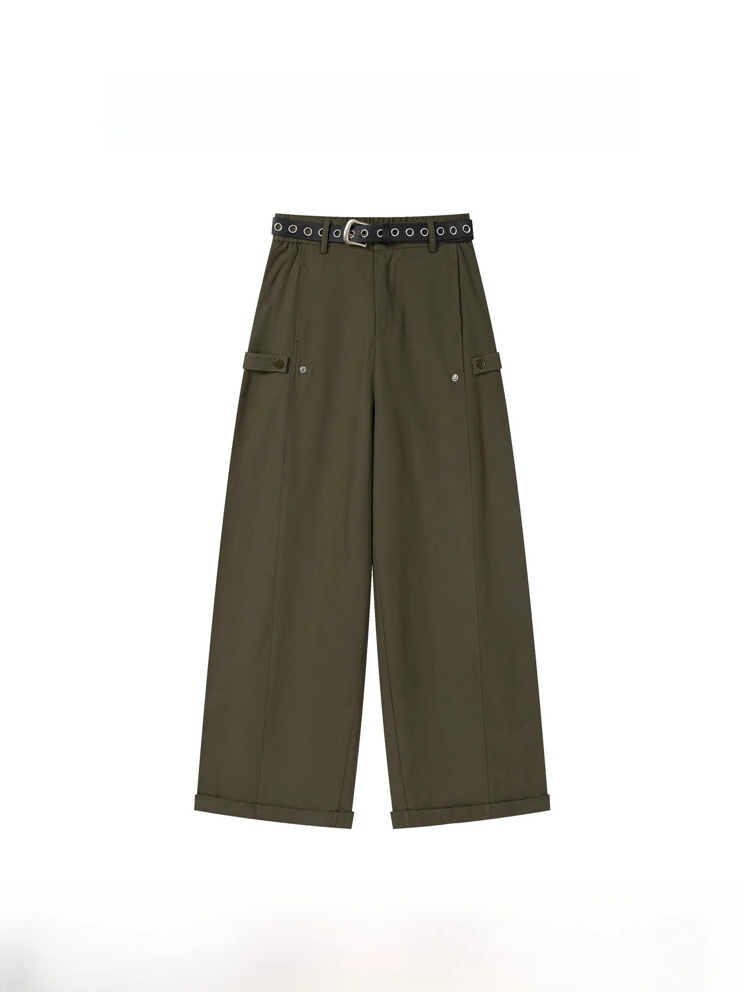 

Модные женские повседневные брюки с высокой талией и широкими штанинами, свободные прямые хлопковые брюки для офиса, осенняя новинка