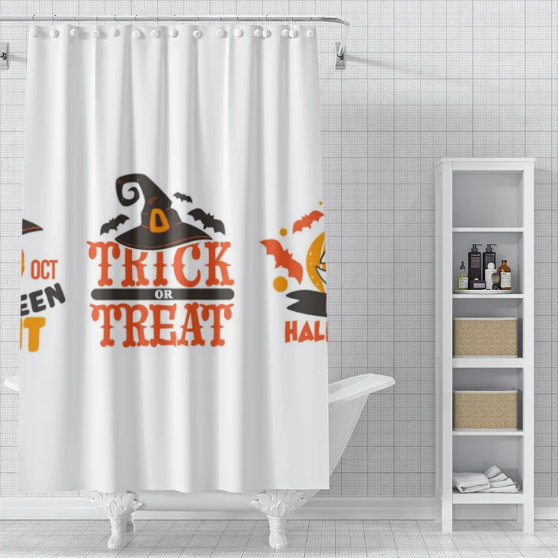 Home decoration shower curtains bathroom waterproof curtain fabric Modern Nordic Living Room happy Halloween Autumn Pumpkin