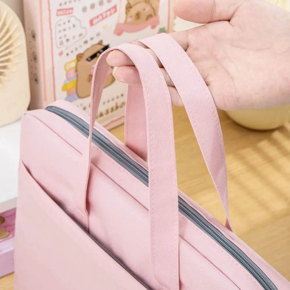 

Large Capacity Document Storage Bag Double Layer Waterproof Book Storage Bag Oxford Cloth with Handle Minimalist File Folder