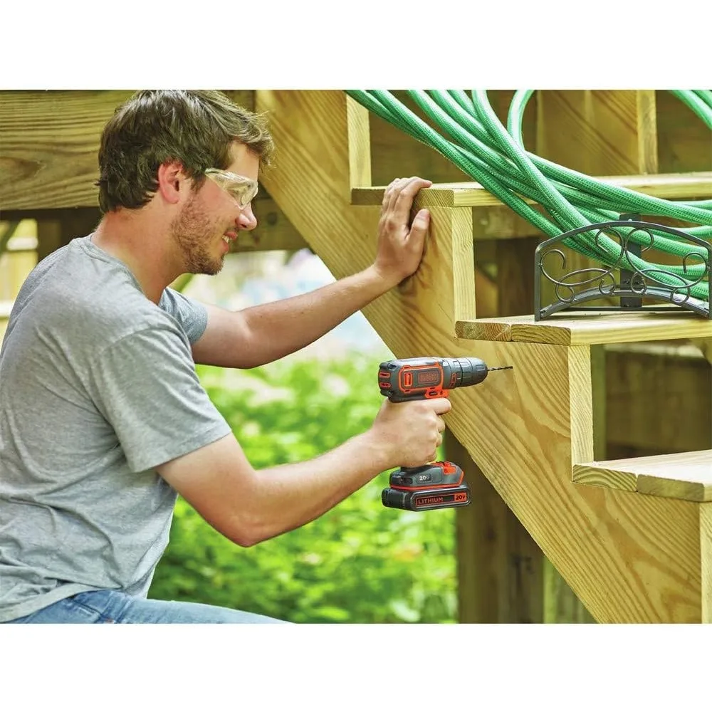 Комплект аккумуляторной дрели и отвертки 20 В с аккумулятором, зарядным устройством и двусторонней насадкой