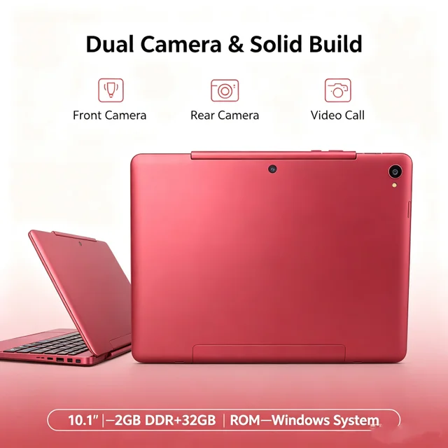 Detachable 10.1' Windows T10 Laptop Tablet, Intel X5-Z8350, 2GB DDR 32GB ROM HD IPS Screen Dual Camera, HDMI-Compatible 4