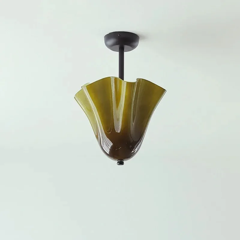 French stained glass led ceiling lamps Retro Skirt Styling ceiling light Creative Dining Room Bedroom Lamp Hallway Aisle Lamp