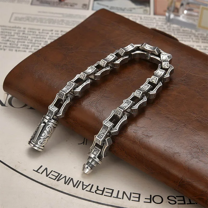 Minimalist Motorcycle Stainless Steel Wavy Irregular Men's Bracelet Chains