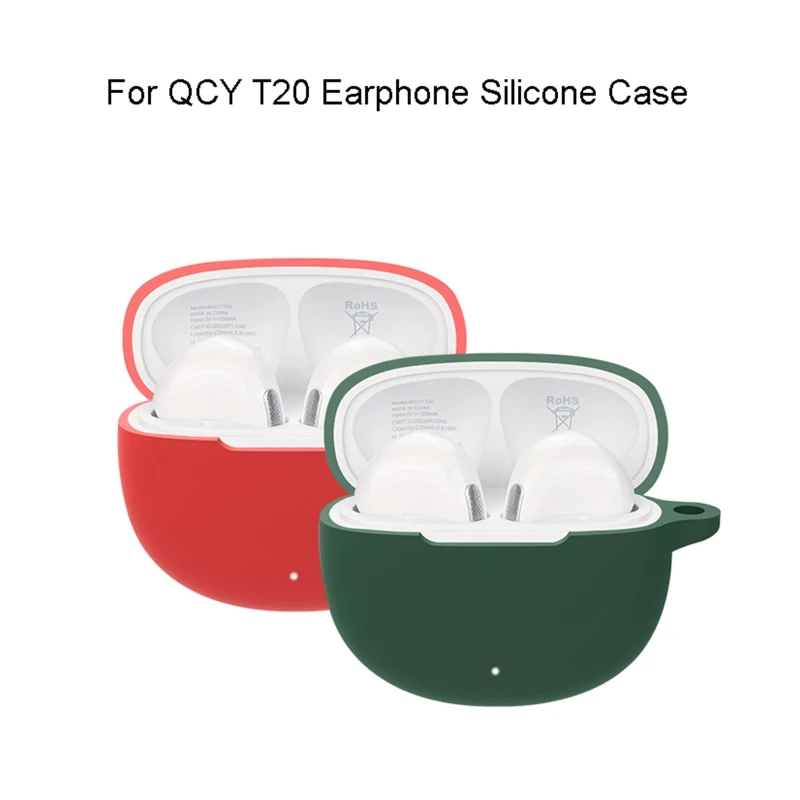 for QCYT20 Shockproof Wireless Headphone Silicone Sleeve Impact-resistant Housing Anti-dust Washable Cover K1KF