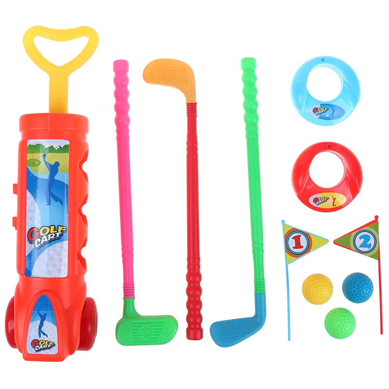 1 Set Outdoor Children Golf Club Toys Plastic Mini Golf Sports Educational Toy