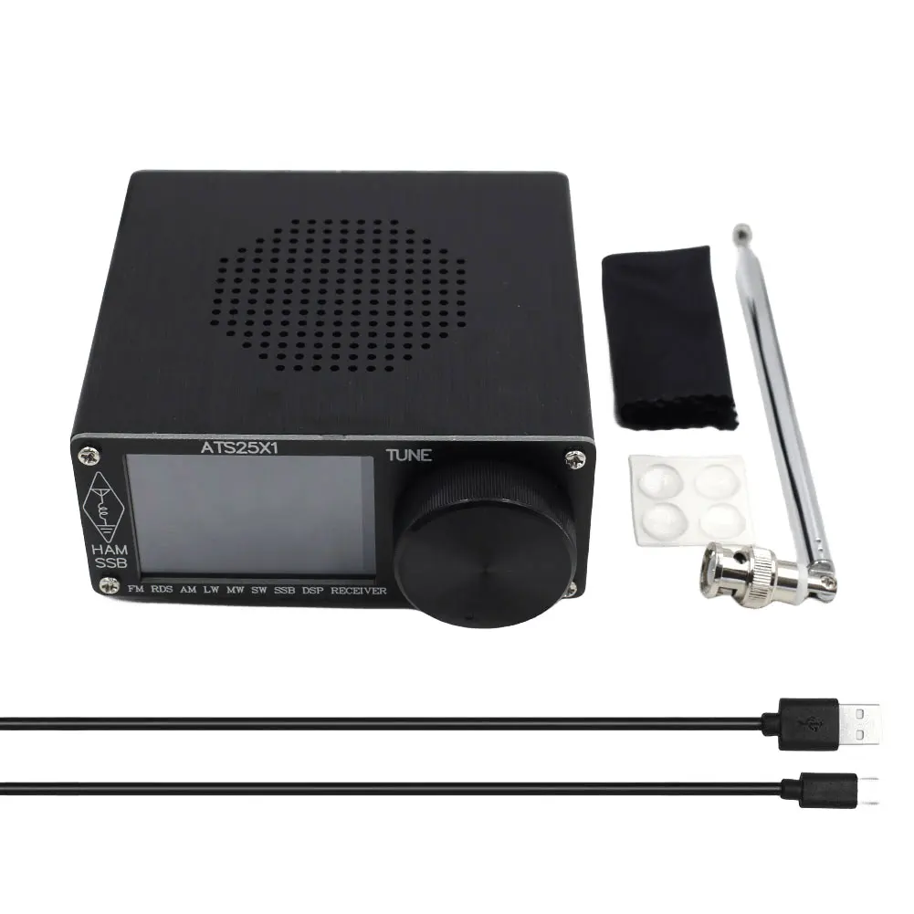 ATS25X1 Full-Band DSP Radio Receiver FM/LW/MW/SSB Receiver Si4732 Chip Portable FM Radio 2.4inch Touch Screen with Antenna