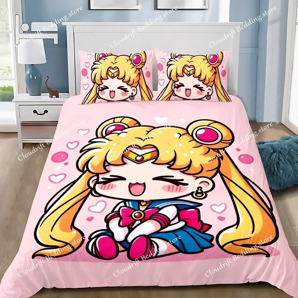 2026 S-Sailor M-MoonS Adult Boy Girl Bedroom Decoration Single Double Large Size Duvet Cover Pillowcase Bedding Set Japan Anime5