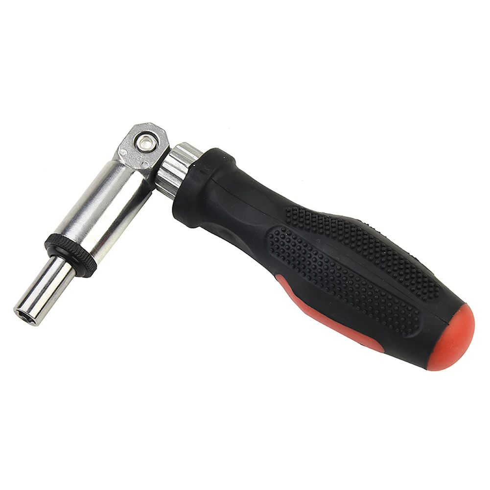 1/4 Inch Hex Interface Ratchet Screwdriver 180° Rotating Screw Driver Tackle Hand Tool T-type Foldable Disassemble Screwdriver