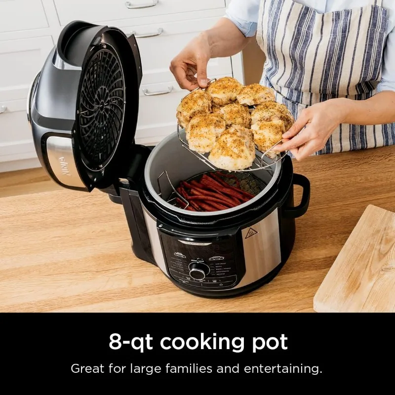 Ninja FD401 LP3 Foodi 12-in-1 Deluxe XL 8 qt. Pressure Cooker & Air Fryer that Steams, Slow Cooks, Sears, Sautés, Dehydrates