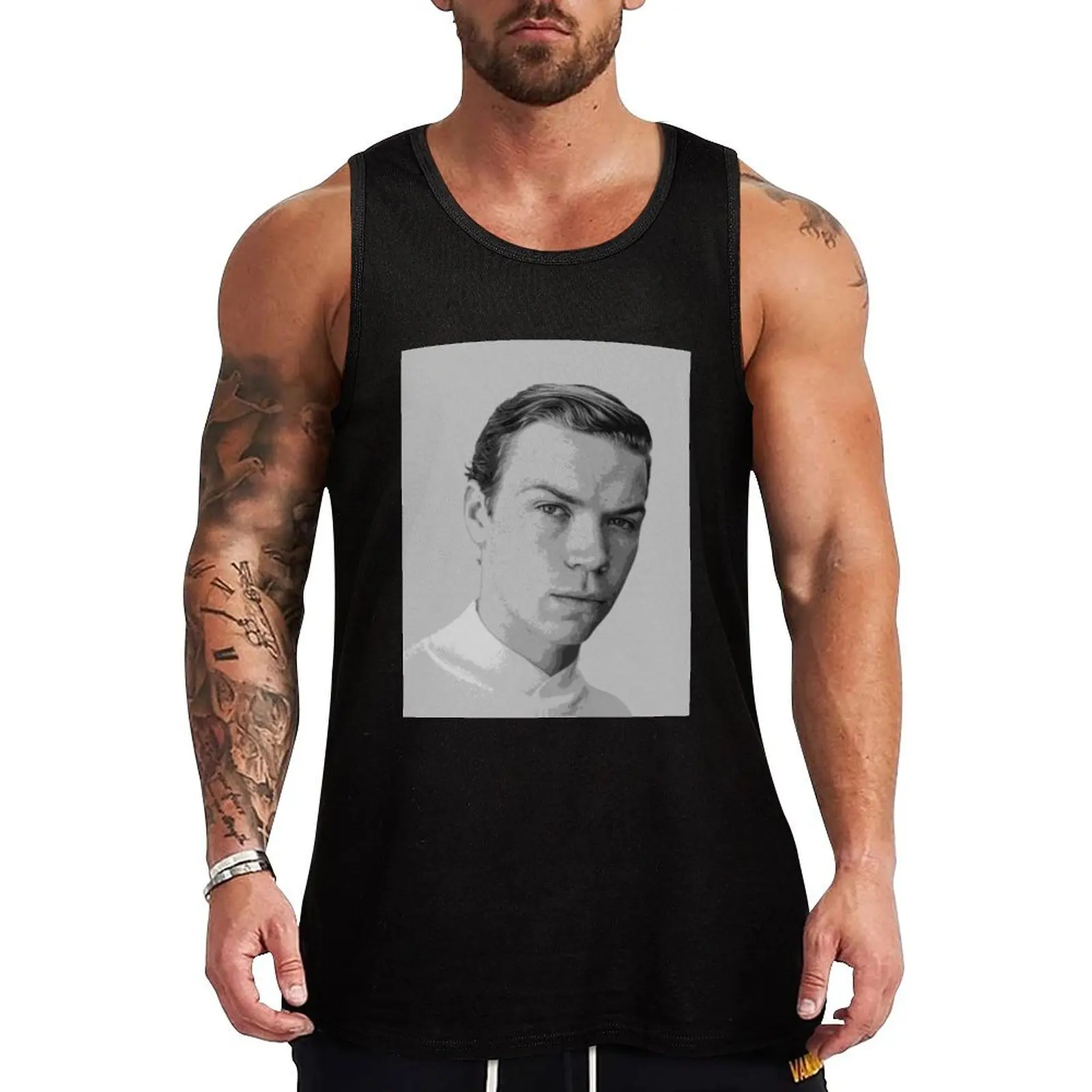 Will Poulter Pop Art Portrait Tank Top Men's sleeveless gym shirts gym shirts
