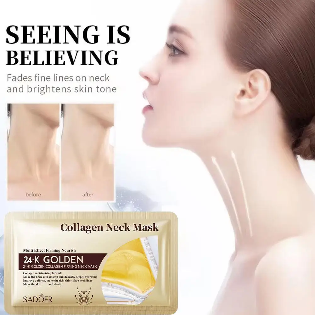 24K Gold Collagen Neck Mask Deeply Moisturizing Nourishing Neck Care Mask Advanced Hydration Crystal Gel Neck Patch 2026 NEW