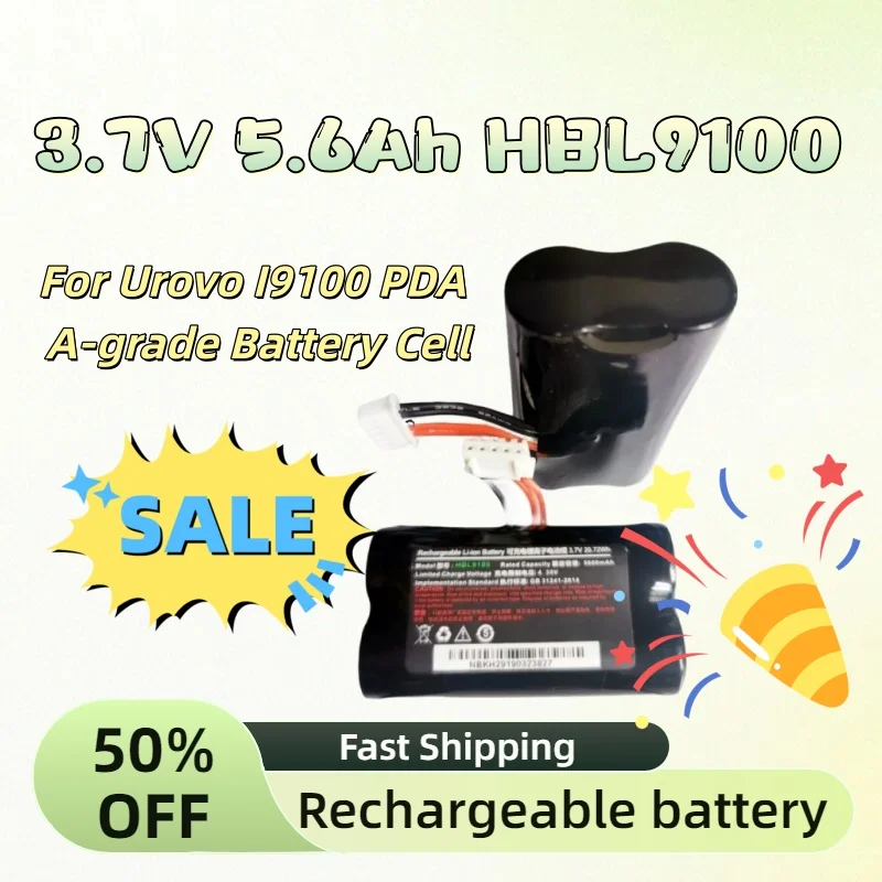 

3.7V 5600mAh HBL9100 In Stock High-Performance Rechargeable Lithium-ion Battery Pack for Urovo I9100 PDA A-grade Battery Cell