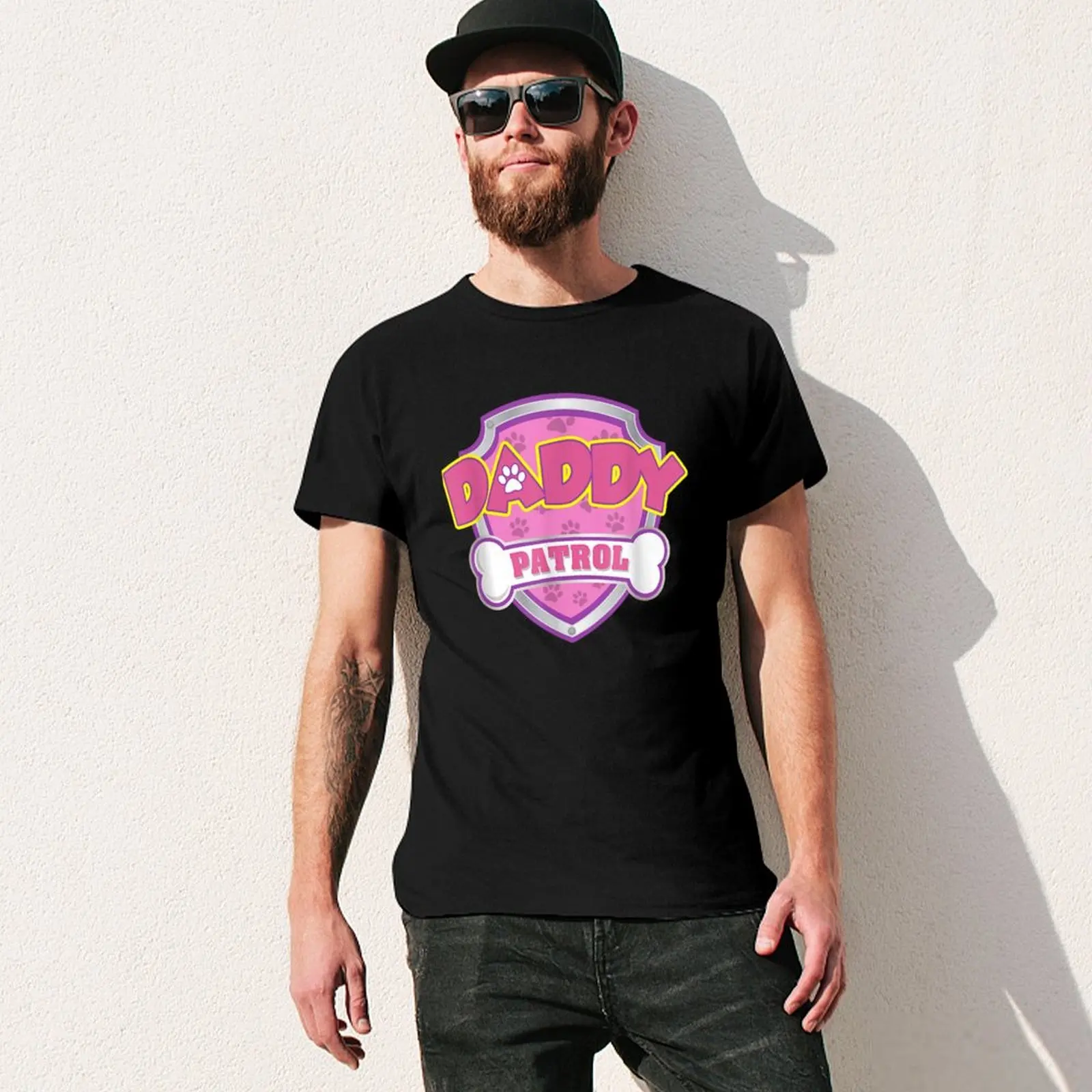 Daddy Patrol Dog T-Shirt sweat vintage clothes cute tops shirts graphic tees fruit of the loom mens t shirts