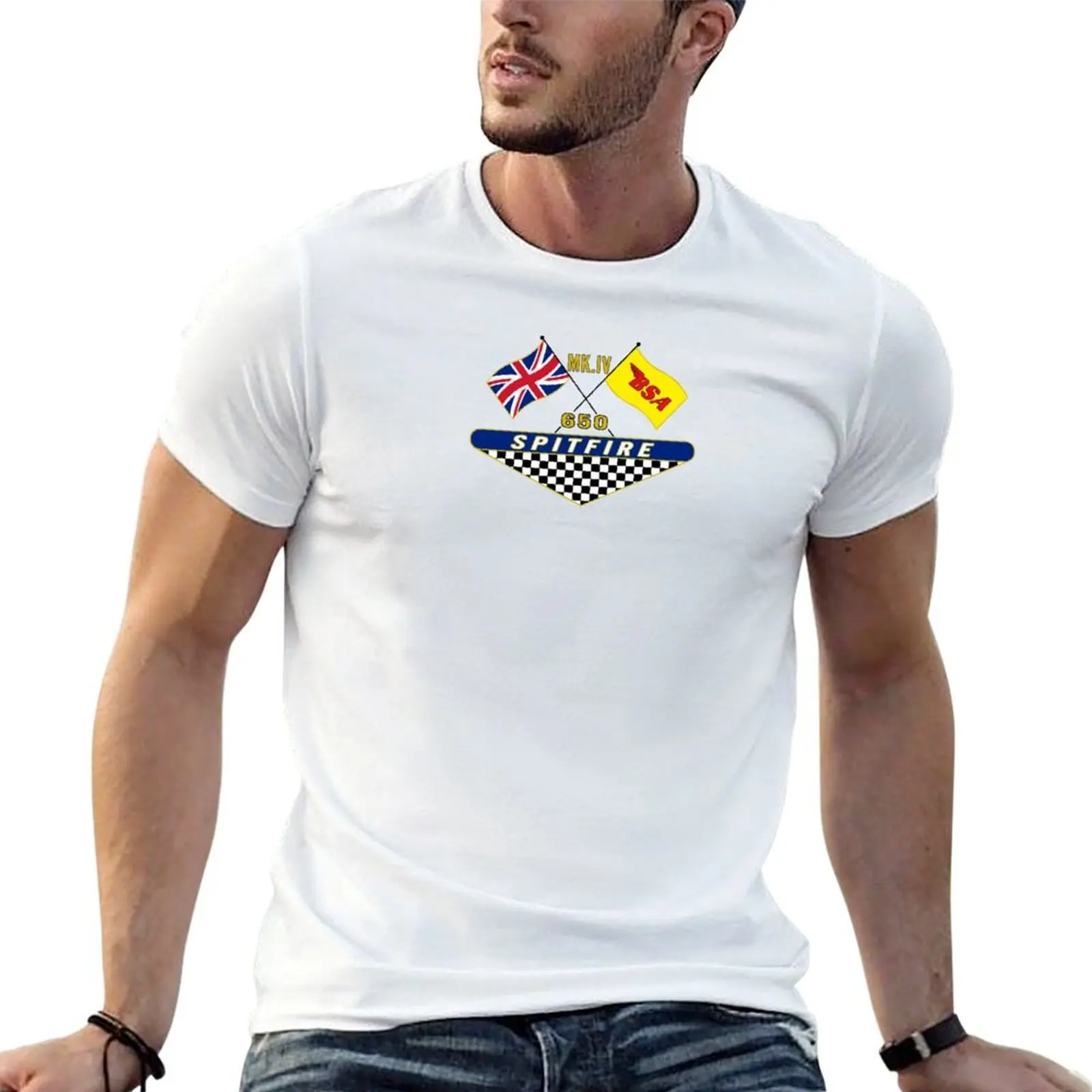

BSA 650 Spitfire T-Shirt t shirts for man graphic tees men t shirt cotton 100% T-Shirt