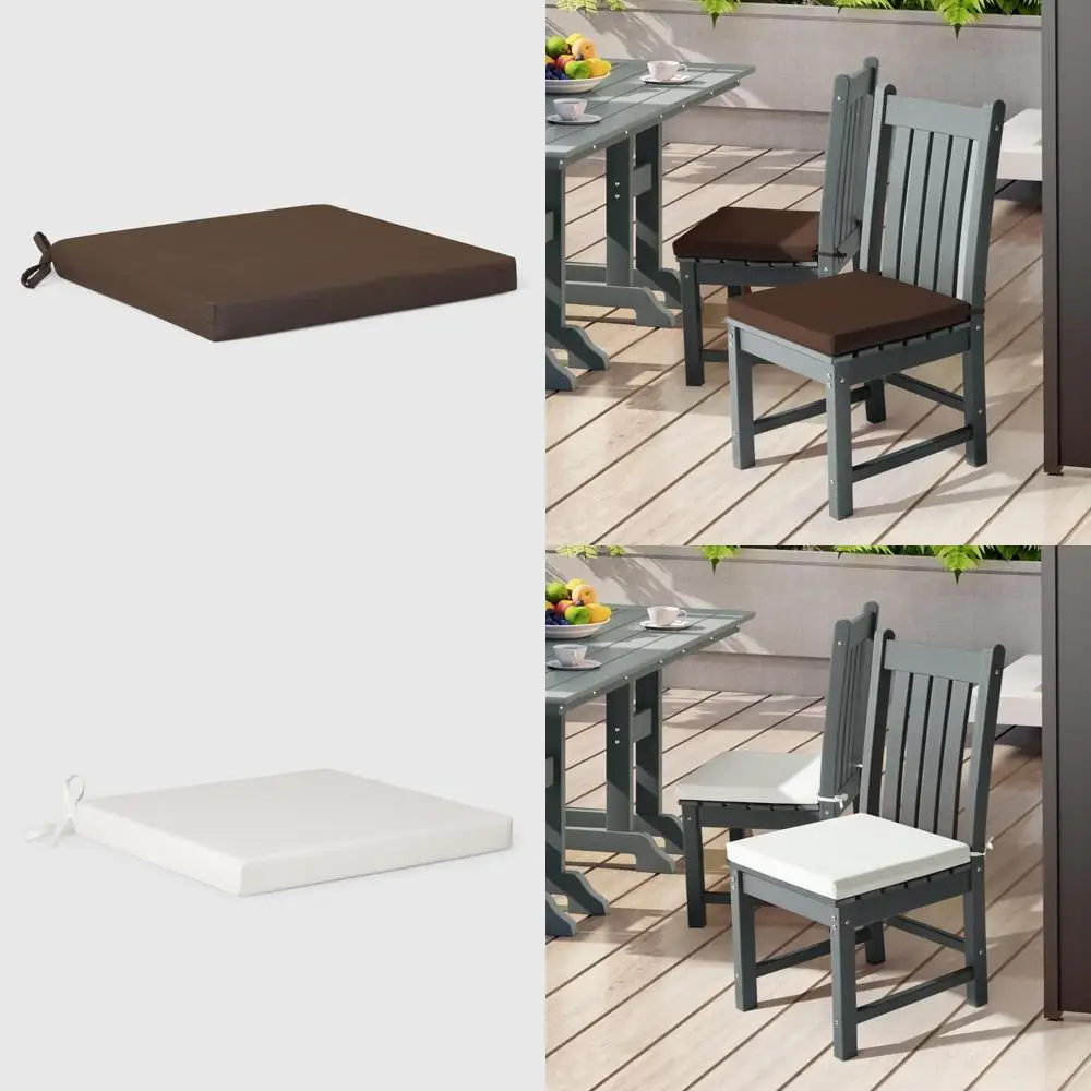 

Outdoor Patio Kitchen Dining Chair Square Seat Cushions Set of 4, 20x18 inches, Brown, Comfortable Dining Chairs for Outdoor Spa