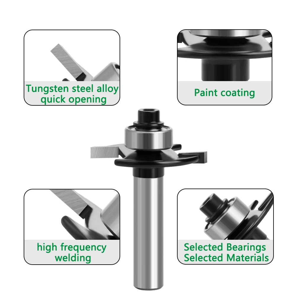 LAVIE  8mm Shank T-Sloting Biscuit Joint Slot Cutter Jointing Slotting Router Bit 2mm Height Milling Cutter woodworking