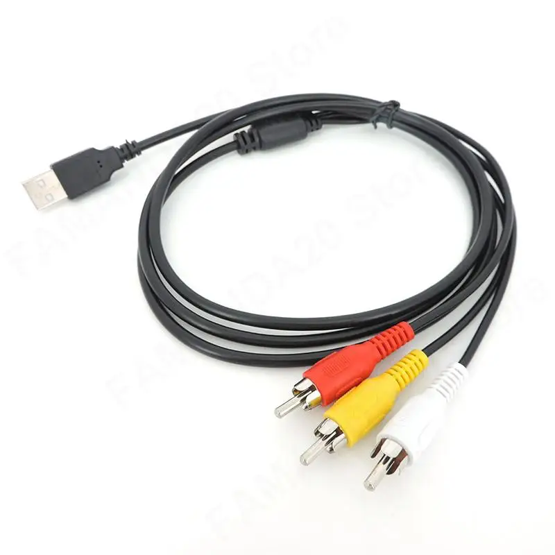 1.5M USB 2.0 To 3RCA Cable USB Male To 3 RCA Male Connector Coverter Stereo Audio Video Cable Television Adapter Wire AV S24