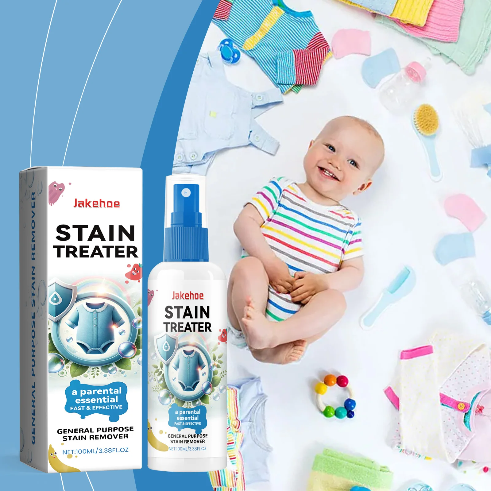100ML Clothes Stain Remover Liquid Detergent 120ML Shoe Cleaning Spray Removes Stains And Mildew Fabric Cleaning Solution Non-To
