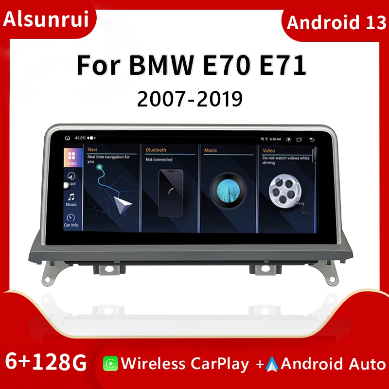 

Автомобильный мультимедийный плеер на Android 12 для BMW X5 E70 X6 E71 2007-2013, оригинальный радиоэкран, CCC CIC навигация, воспроизведение аудио