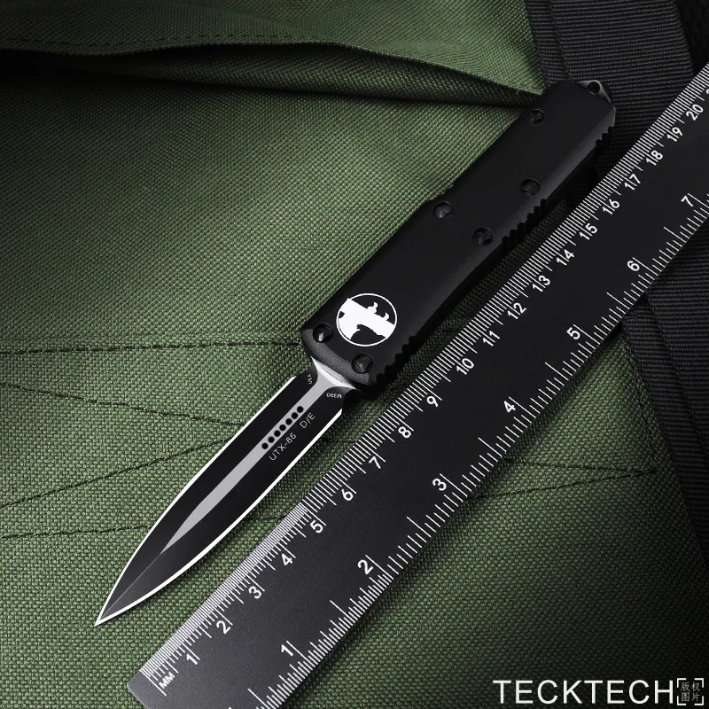 

Black D/E Blade UTX-85 UTX85 Knives Ultratech UTX 85 MICRO ULTRA OTF TECH Pocket Knife CNC Defense Combat Tactical Pocketknife