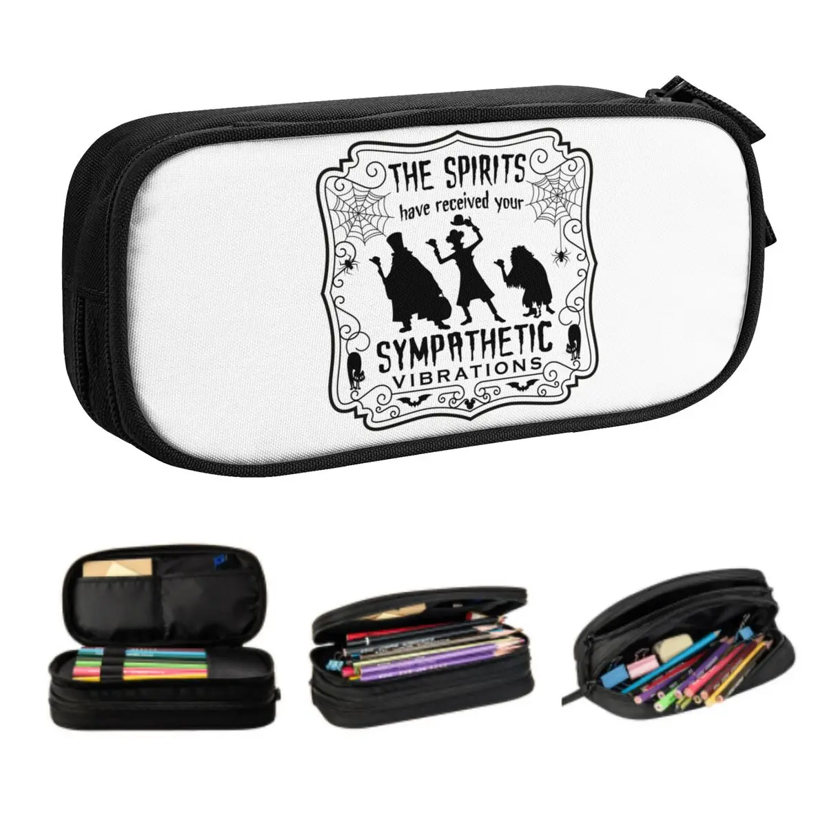 Custom Kawaii Haunted Mansion Pencil Cases for Large Capacity Halloween Grim Grinning Ghost Pencil Bag School Accessories