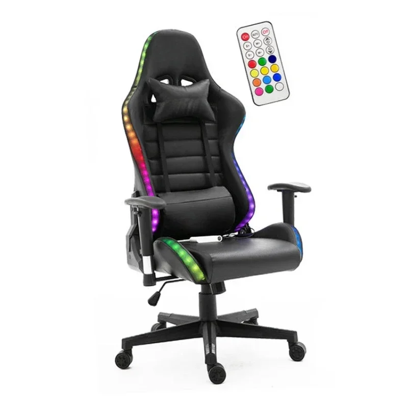 Custom Leather Gamer Chair Computer Chair Led Gaming Chair Rgb With LED Lights