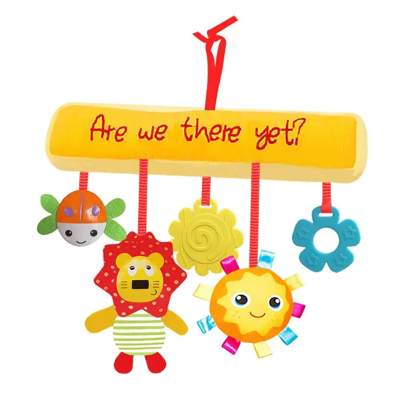 Baby Toddler Toys Bed Hanging Plush Cartoon Animal Pendant with Music Baby Bed Hanging Carousel Hanging Toy Baby Rattle Toys