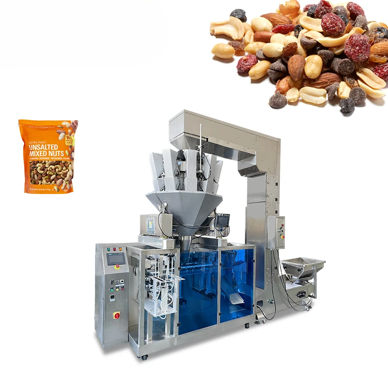 Automatic Weighing Automatic Puffed Rice Cake Bean Filing 1kg Bag Cashew Nuts Packing Machine