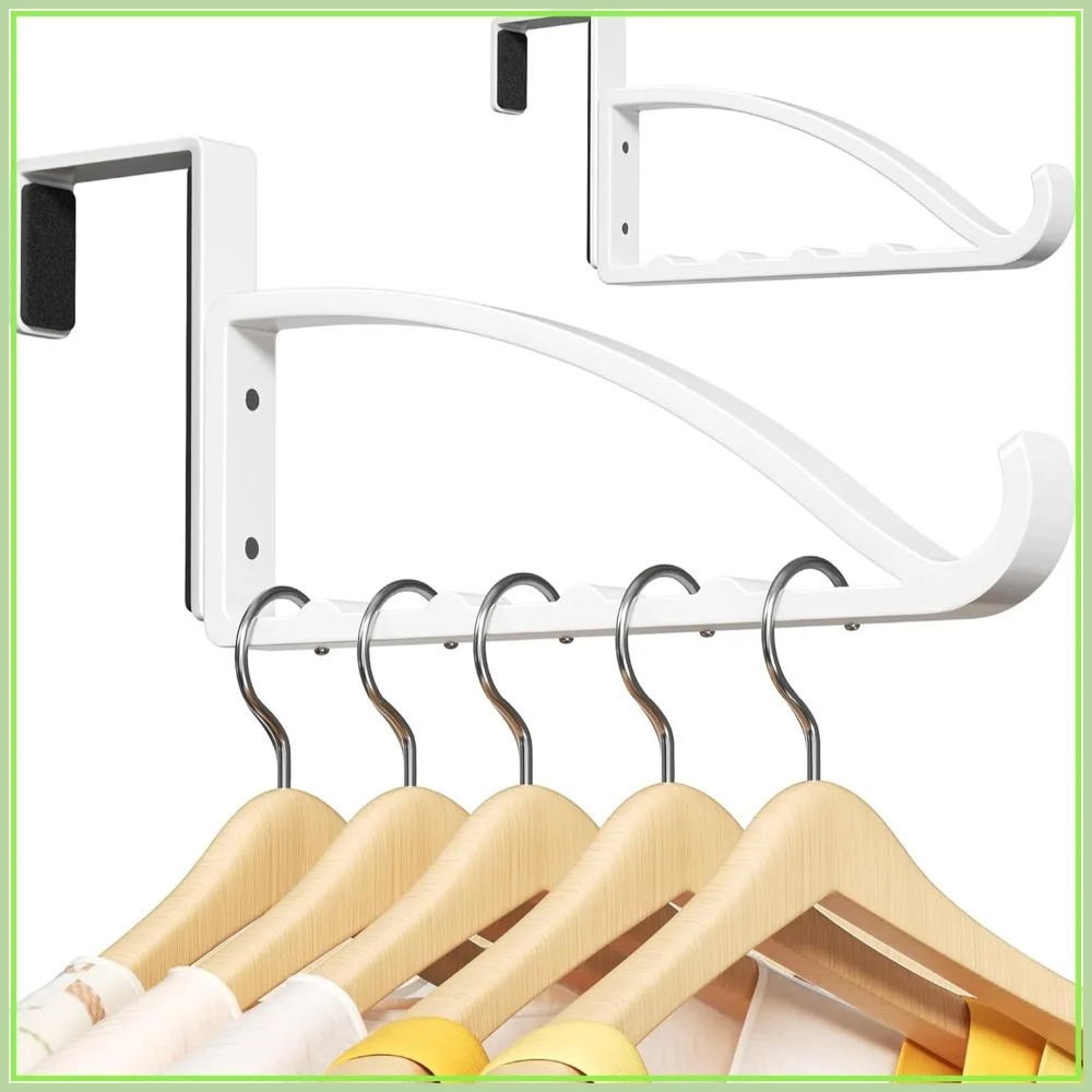 

2 Pack Over Door Coat Hanger, Heavy Duty Metal Door Rack for Clothes & Bags, Fits Doors up to 1.77''