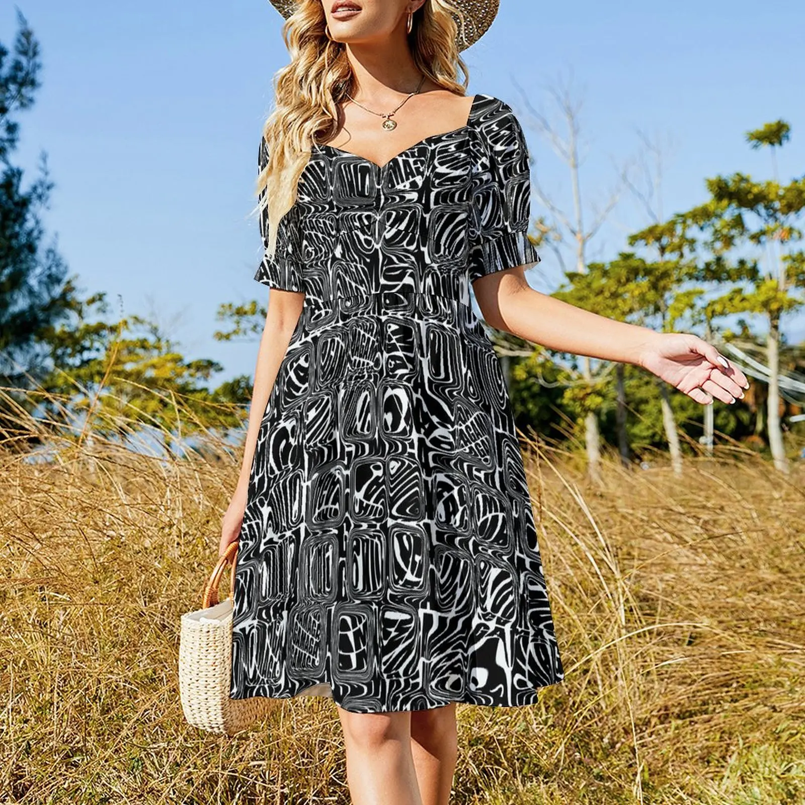 Abstract MAGA Typography Short Sleeved Dress summer dress woman 2025 trendy women dress Women's summer skirt