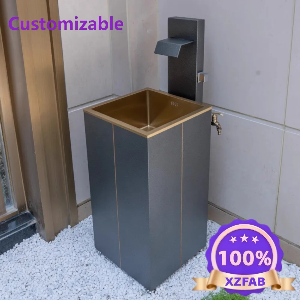 

Factory Direct 2026 Wash basin outdoor balcony floor stainless steel outdoor antifreeze column basin courtyard garden wash
