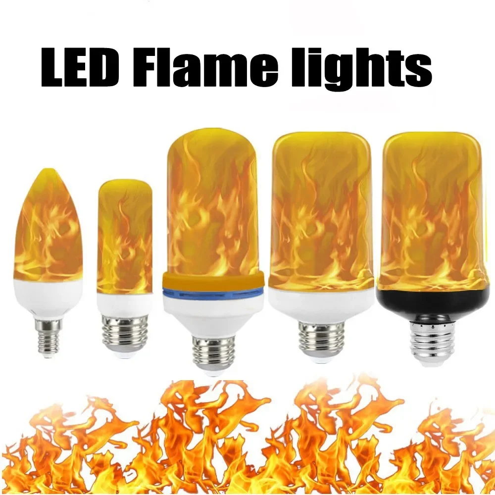 

New E27 LED Flame Bulb Fire E14 B22 lamp Corn Bulb Flickering LED Light Dynamic Flame Effect 3W 5W 9W 85V-265V for Home Lighting