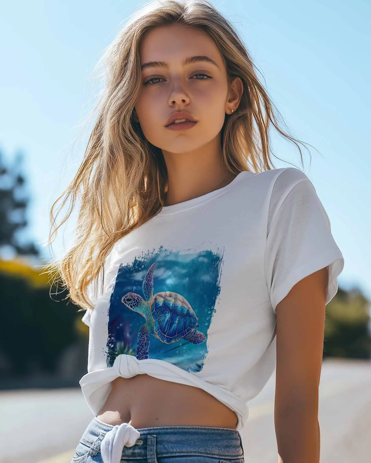 Marine Sea Turtle T-Shirt Lover Gift Sweatshirt Fitness T-shirt Short Sleeve O-neck Clothing Tops