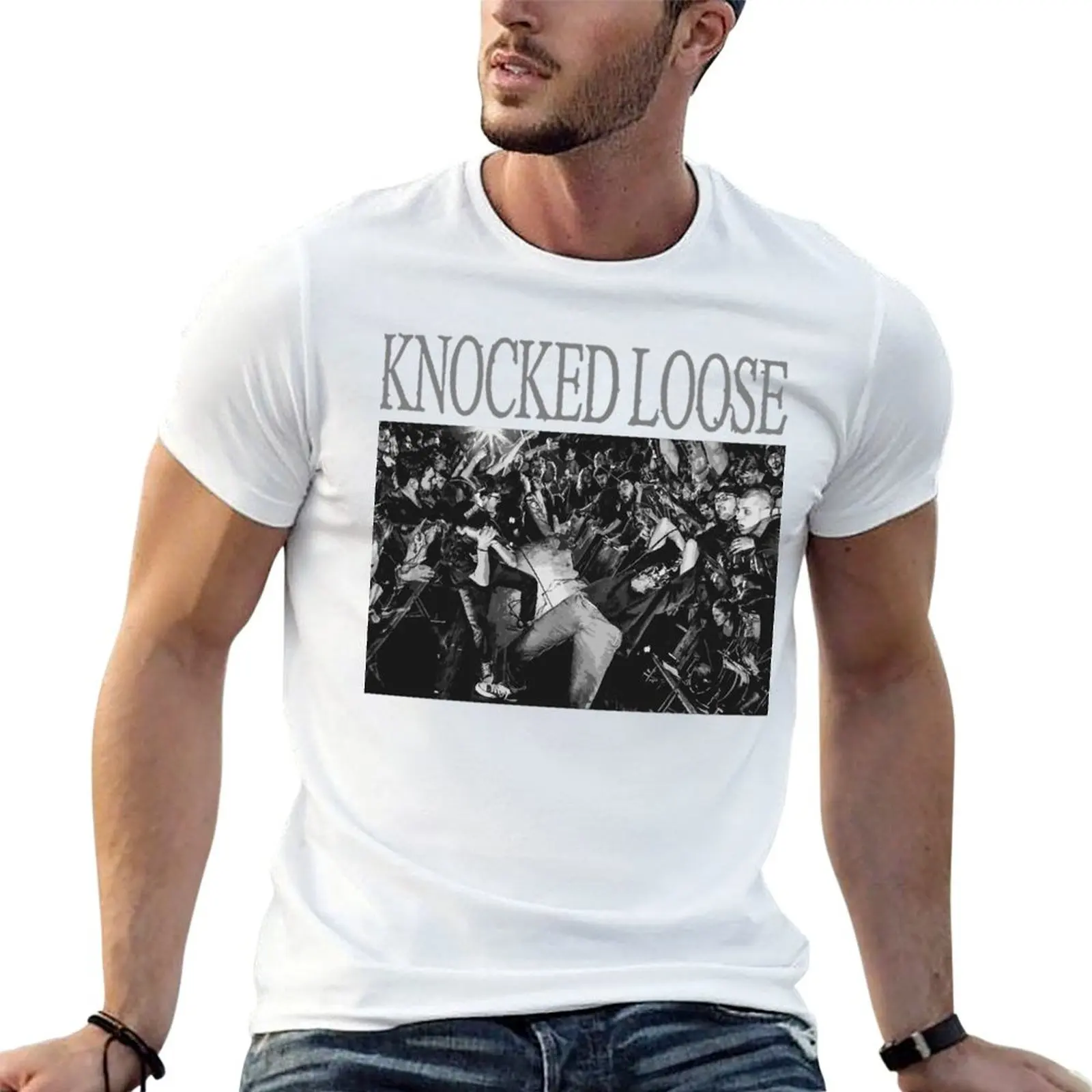 Retro Vintage Knocked Loose Higher Power Love You T-Shirt Casual Loose Fit Short Sleeve T-Shirt