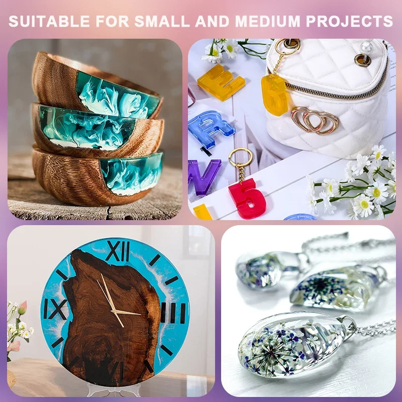 مجموعة راتنجات الايبوكسي كريستال واضح طقم راتنجات الايبوكسي لا اصفرار لا فقاعة الفن ريسينا صب الراتنج لصنع المجوهرات الحرف الفنية #6