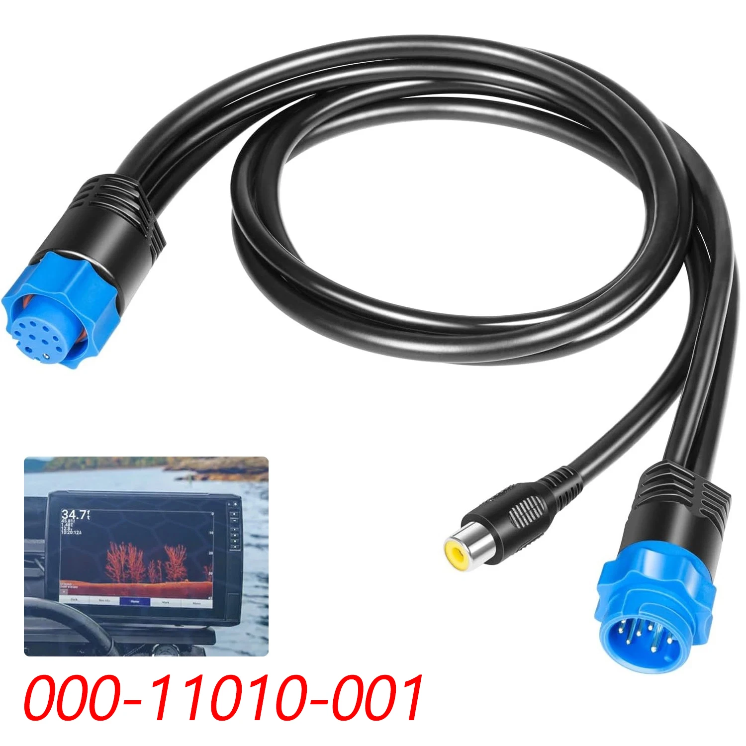 TM 000-11010-001 Heavy-Duty Video Adapter Cable Fit for Lowrance, Replacement Composite Camera Input Cable for Lowrance HDS Gen2
