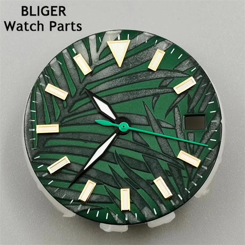 BLIGER 29 мм белый темно-зеленый золотой циферблат светящийся циферблат подходит для механизма NH35