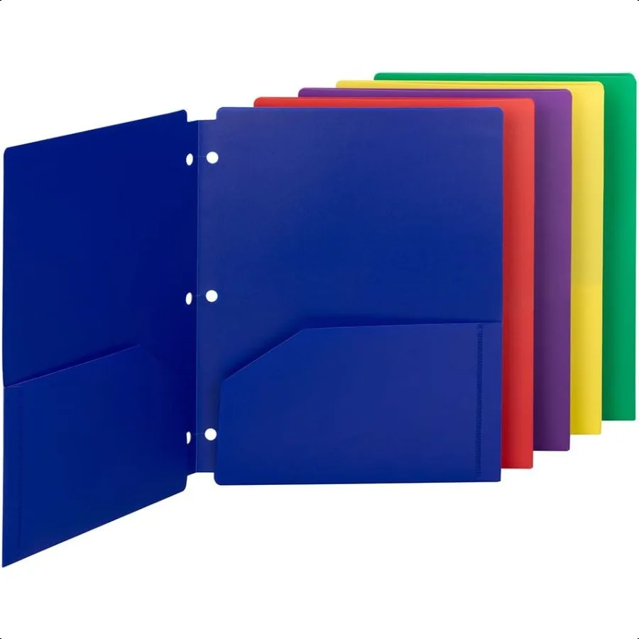 

Poly Snapin TwoPocket Folder Letter Size Assorted Colors 10 per Pack 87939
