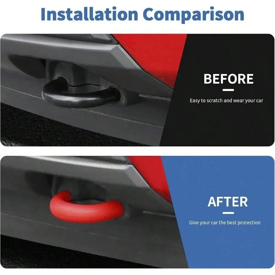Front Bumper Tow Hook Covers 2Pcs Compatible With F150 2009 - 2025 Exterior AccessoriesRed