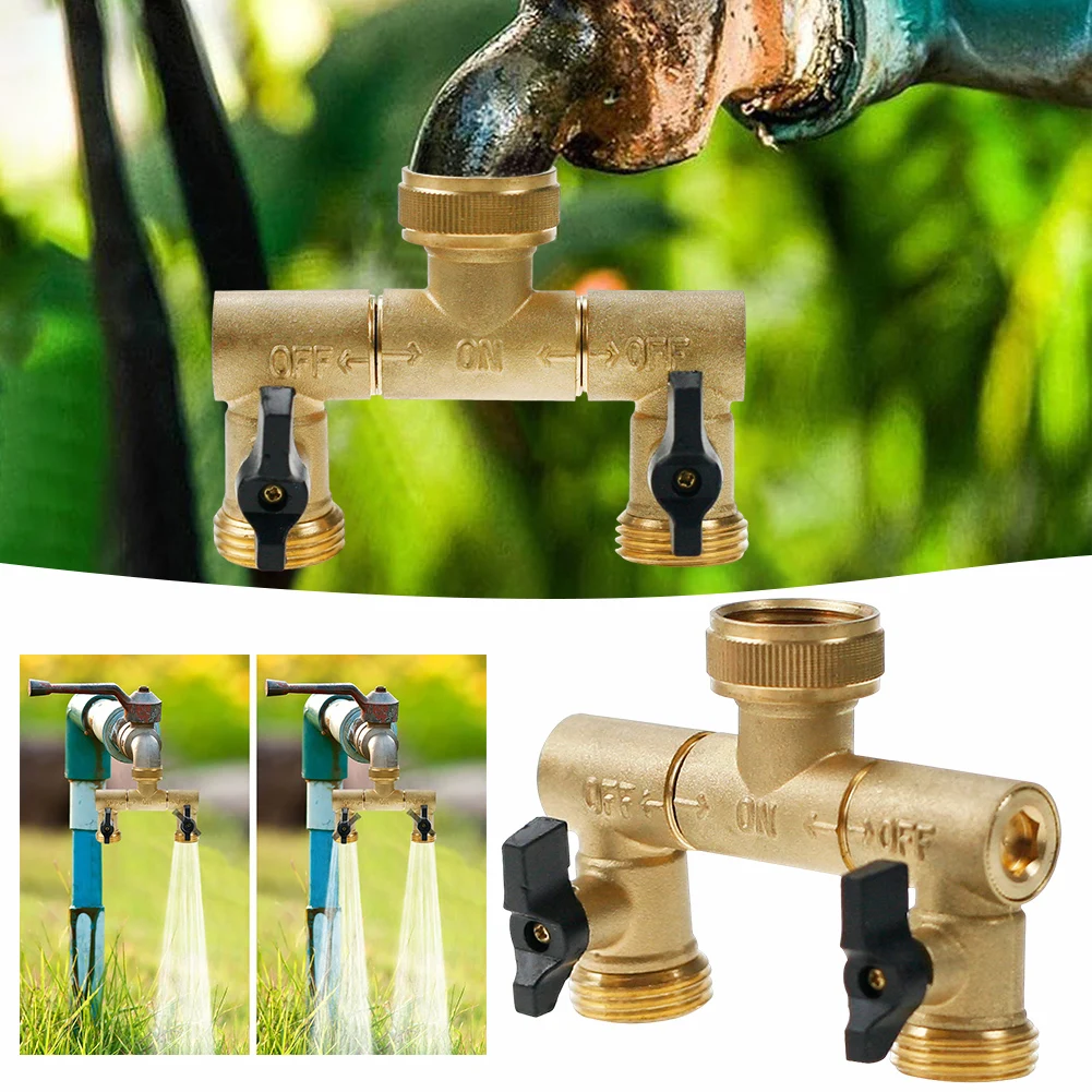 Garden Watering System Accessories 3/4 Inch Hose Splitter Quick Easy Installation For Car Washing