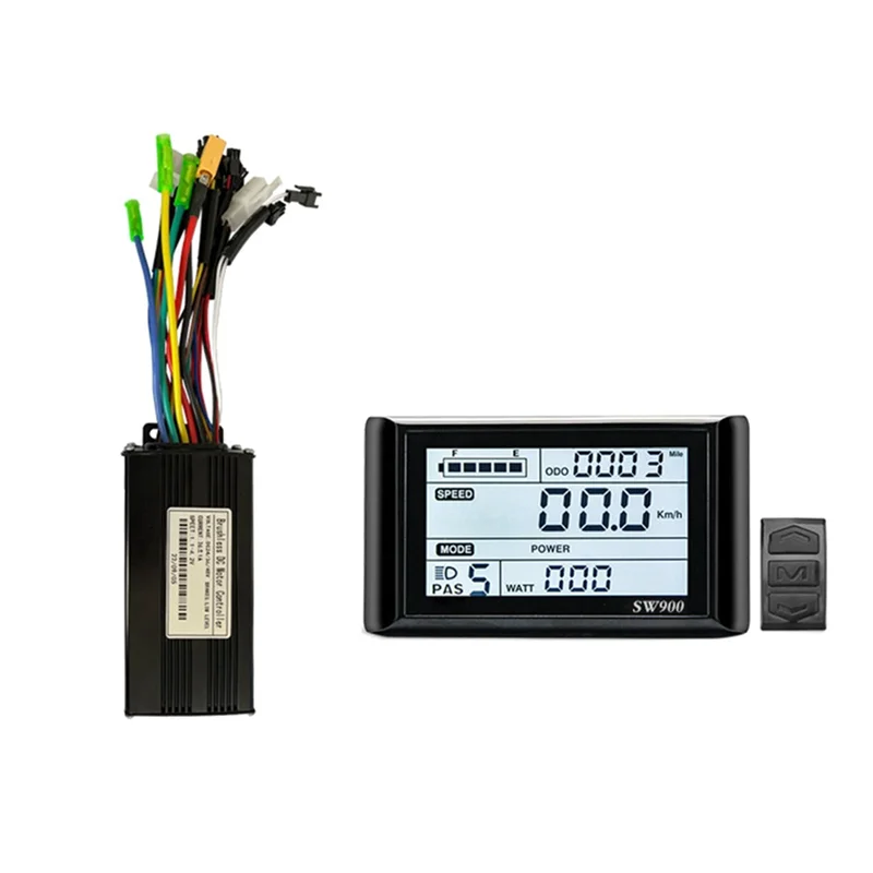 

24V 36V 48V 500W 750W Three-Mode 9 Tubes Brushless 26A Controller Throttle Brake Kit with LED SW900 Display E-Bike Parts