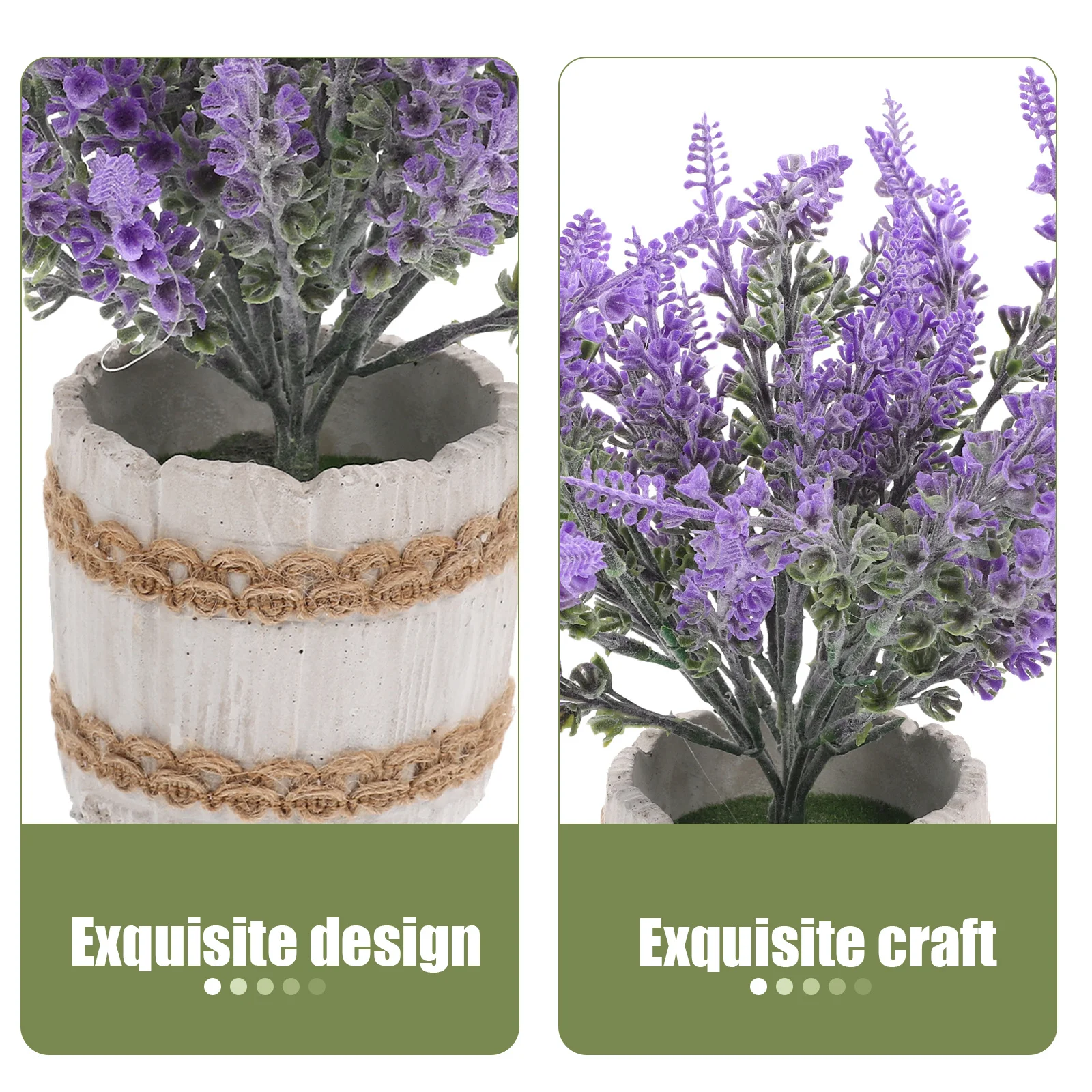 

Artificial Lavender Bonsai Green Plant Simulation Potted Lavender Desktop Ornament Office Home Decor Faux Plant Adornments