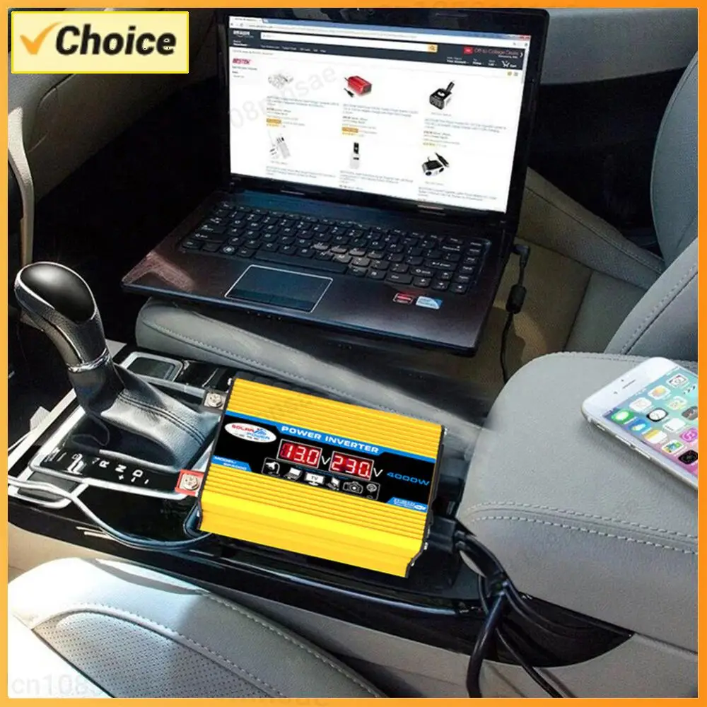 

Car Power Inverter Dual LCD Digital Display Car Charger Converter Modified Sine Wave for Auto Steamboat Accessories