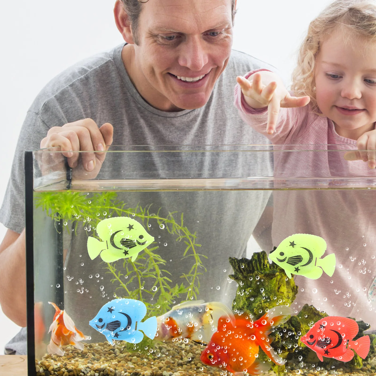 

10pcs Artificial Plastic Fish Decorations for Aquarium Tank Kids Toys Non Toxic Durable FloatingPlastic Fish Pet Supplies
